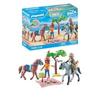 PLAYMOBIL 71470 Horses of Waterfall: Horse Riding Trip to the Beach with Amelia and Ben Starter Pack