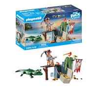 Playmobil 71473 Pirates: Pirate with Alligator Starter Pack, fantasy pirate world, fun imaginative role-play, playsets suitable for children ages 4+