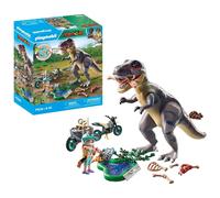Playmobil 71524 Dinos: T-Rex Trace Path, thrilling search for the Tyrannosaurus Rex, with motorcycle, camera, and real dino bones, sustainable play sets suitable for children ages 4+