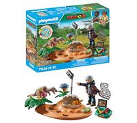 71526 Dinos: Stegosaurus Nest with Egg Thief, protecting dinosaur eggs from the Velociraptor, including net, measuring tape and camera, sustainable