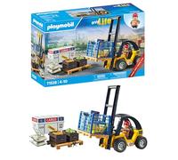 Playmobil 71528 myLife Promo Pack: Forklift truck with cargo, exciting logistics work at the port, including pallets and numerous stock items, detailed play sets suitable for children ages 4+