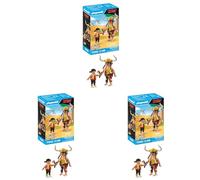 Playmobil 71545 Asterix: Huevos y Bacon and Pepe, brave duo from the Asterix universe, including sword and slingshot, imaginative play sets suitable for children ages 5+ (Pack of 3)