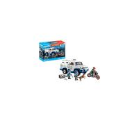Playmobil 71597 Action Heroes Armoured Van with Fund Conveyors - Includes Three Police, Motorcycle Thief and Police Dog - Ages 4+