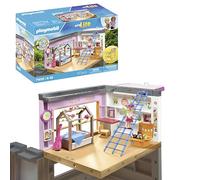 Playmobil 71610 myLife: Children's room, including a girl figure and a sticker sheet, made from over 80% recycled and bio-based materials, detailed play sets suitable for children ages 4+