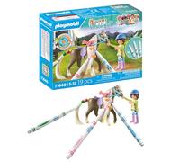 Playmobil 71640 Horses of Waterfall: Washable Horse Set, including a figure, a horse, and three CRAYOLA markers, artistic play sets suitable for children ages 5+