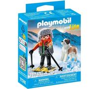 Playmobil 71741 Boy on Snowshoes with Saint Bernard - Winter Adventure Figure & Rescue Dog Companion