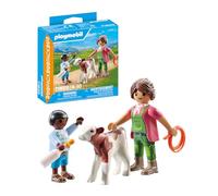PLAYMOBIL 71803 Fermiere et enfant avec veau, Duo Pack, Country, Des 4 ans