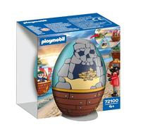 Playmobil 72100 Play Egg: Pirate - Surprise Egg with Pirates, Cannon, Treasure Chest & Accessories, Buildable Mini Scene, Reusable Egg Case, for Boys and Girls Ages 4+