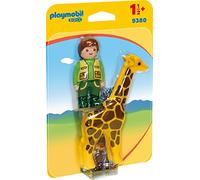 Playmobil 9380 1.2.3 Zookeeper with Giraffe, Fun Imaginative Role-Play, PlaySets Suitable for Children Ages 4+