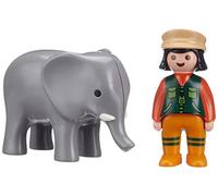 Playmobil 9381 1.2.3 Zookeeper with Elephant, Fun Imaginative Role-Play, PlaySets Suitable for Children Ages 4+