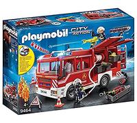 PlayMOBIL 9464 City Action Fire Engine with Working Water Cannon, fire fighter and helicopter Toy, Fun Imaginative Role-Play, Playset Suitable for Children Ages 4+, Vanaf 5 Jaar