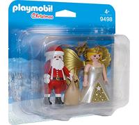 Playmobil 9498 Christmas Santa and Christmas Angel with Star Staff, Fun Imaginative Role-Play, PlaySets Suitable for Children Ages 4+