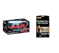 Playmobil Action 9090 RC-Rocket Racer with Bluetooth Control, for Children Ages 6++Duracell NEW Optimum AAA Alkaline Batteries [Pack of 4], 1.5 V LR03 MX2400