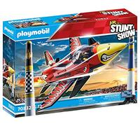 PLAYMOBIL Air Stunt Show 70832 Eagle Jet, Toy Plane with Wind-Up Motor Aeroplane