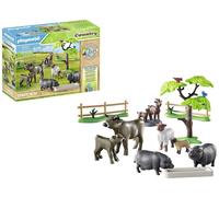 Playmobil 71307 Country Animal Set with Paddock, with lovingly designed farm animals like cows, goats, sheep, and pot-bellied pigs, fun imaginative role play, playsets suitable for children ages 4+