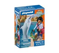 Playmobil Animals & Friends Dolphin Trainer with Dolphin - 8-Piece Playset with Figure, Accessories & Poseable Dolphin, Imaginative Role-Play Toy for Kids Ages 4+