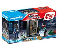 Playmobil Bank Robbery Starter Pack - City Action Playset with Safe, Police & Ac