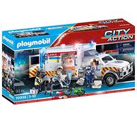 Playmobil City Action 70936 Rescue Vehicle: Ambulance with Lights, With Light and Sound, Ambulance Toy for Children Ages 5+