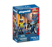 Playmobil City Action Bicycle Robber Set 72076, Policeman and Thief Figures with Bicycle, 11 Pieces, from 4 Years