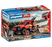 Playmobil | City Action | Fire Pickup Truck | Off-Road Emergency Vehicle with Real Water Spray Function, Winch & Plenty of Accessories | For Children Aged 4+ | 72194