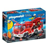 PlayMOBIL 9464 City Action Fire Engine with Working Water Cannon, fire fighter and helicopter Toy, Fun Imaginative Role-Play, Playset Suitable for Children Ages 4+, Vanaf 5 Jaar