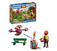 PLAYMOBIL | City Action | Firefighting Drone | High-Tech Drone with Water Projectiles, Pilot & Firefighting Accessories | For Children Aged 4+ | 72197