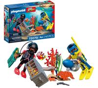 Playmobil City Action Police Diver with Treasure, 2 Figures plus Underwater Scooter and Sea Creatures, Encourages Creativity, Children's Toy for Ages 4 and Up, 72078