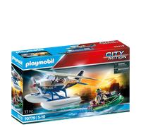 Playmobil Playset Police Seaplane 70779 - Inflatable Boat & Bandit - Ages 4+