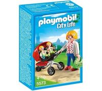 Playmobil City Life 5573 Mother with Twin Stroller Playset for Ages 4+