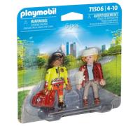 Playmobil 71506 Medic with Injured Person DuoPack, emergency rescue services toy set, fun imaginative role-play, playset suitable for children ages 4+