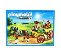 PlayMOBIL Country 6932 Horse Drawn Wagon with Children and Driver, for Ages 5+