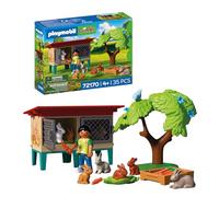 Playmobil | Country | Country Rabbit Hutch | Rabbit Set with Hutches, Tree, Feed & Many Animals | For Children Aged 4+ | 72170