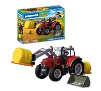 Playmobil | Country | Large Tractor with Hay Bales | Powerful Tractor with Front Loader, Round Bales & Tool Set | For Children Aged 4+ | 72305