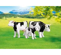 Playmobil Cow - 2 Black & White Cows with Calf - Toy for Baby, Stimulates Creativity