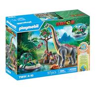 Playmobil | Dinos | Brachiosaurus Encounter with Hovercraft | Dino Playset | Dinosaur Adventure for Kids Aged 4+ | 71819