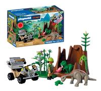 Playmobil Dinos Dinosaur Hideout, Dinosaur Explorer with Quad Bike, Baby T-Rex and Baby Brachiosaurus, Children's toy for ages 4plus, 72069