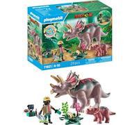 Playmobil | Dinos | Triceratops with Baby | Dino Playset | Animal Figures | Adventure Toy | For Kids Aged 4+ | 71821