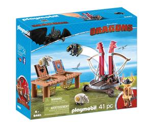 Playmobil DreamWorks Dragons 9461 Gobber The Belch with Sheep Sling Action Figure, Boys, Girls, Multi-Colour