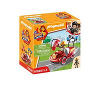 Playmobil DUCK ON CALL 70828 Fire Rescue Mini-Car, Fire Engine Toy for Children Ages 3+
