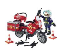 Playmobil 71466 Action Heroes: Motorcycle & Oil Spill Incident, with a radio and a fire extinguisher, fun imaginative role-play, realistic play sets suitable for children ages 4+
