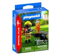 Playmobil Firefighter with Source of Fire, City Action, Role-Play Set, for Ages 4 and Up
