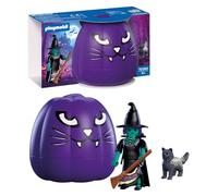 Playmobil | Halloween | Pumpkin: Witch | Magical witch with cat, broom and pumpkin storage box | For children aged 4 and up | 72360