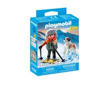 Playmobil 71741 Boy on Snowshoes with Saint Bernard - Winter Adventure Figure & Rescue Dog Companion