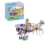 PLAYMOBIL Horses of Waterfall 71496 Carriage with Pony Magic Ride on Pony Exciting Adventures on Waterfall Ranch Detailed Toys for Kids Ages 4