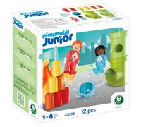 Playmobil | JUNIOR | JUNIOR: Superhero Action | Building Set with Water Woman, Fire Man, Towers & Ball Track Elements | For Children Aged 4+ | 72085