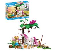 Playmobil | Magic Unicorns | Casa de hadas con unicornio dorado y establo | Con guirnalda luminosa para noches mágicas | Juguete creativo para niños a partir de 4 años | 71838