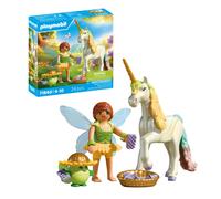 Playmobil | Magic Unicorns | Unicornio flor de sol con hada | Con detalles mágicos y accesorios intercambiables | Regalo perfecto para niños a parti