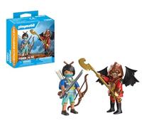 Playmobil Novelmore Knight vs. Burnham Raider Duo Pack - 15-Piece Medieval Battle Set with Weapons & Accessories - Action Role Play Toy for Kids Ages 4+