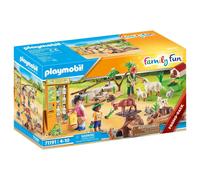 Playmobil Petting Zoo Playset with Goats, Sheep, Rabbits & Tortoise - Food Dispenser, 3 Figures
