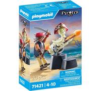 PLAYMOBIL 71421 Pirates: Pirate vs. Deeper - Cannon Master, fantasy pirate world, fun imaginative role-play, playsets suitable for children ages 4+
